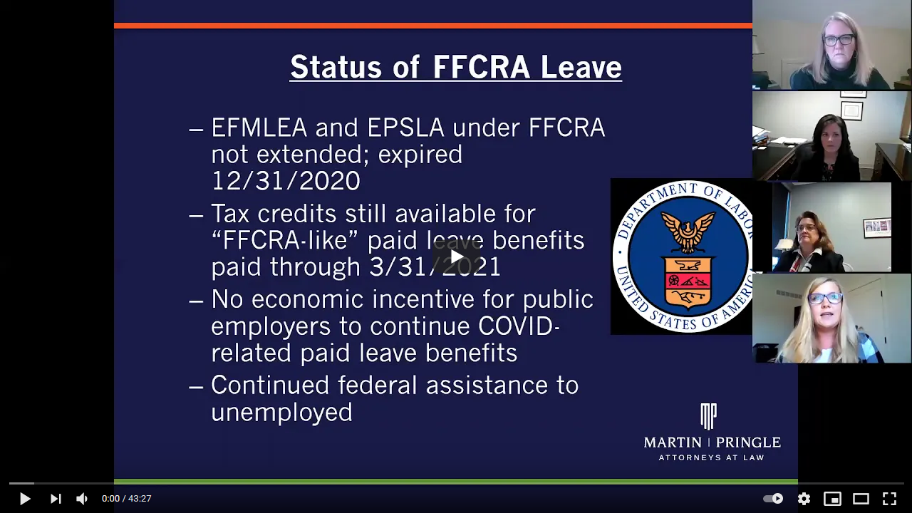 Webinar Video | FFCRA Leave and COVID Vaccine Guidance: What Employers Need to Know