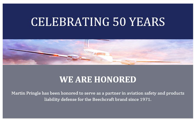 Martin Pringle Celebrates 50 Years Partnering with the Beechcraft Brand
