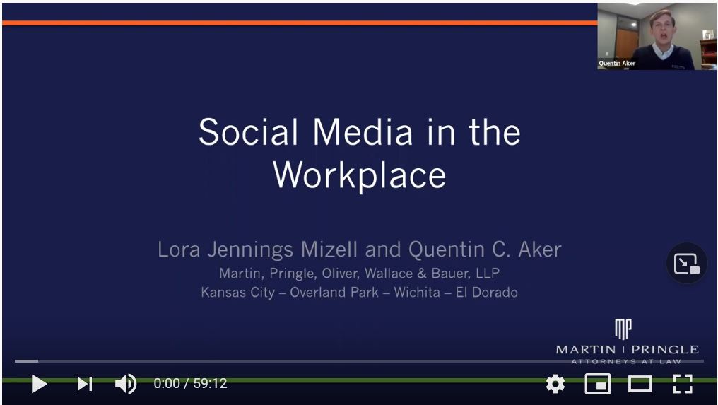 Employment Law Webinar: Social Media in the Workplace